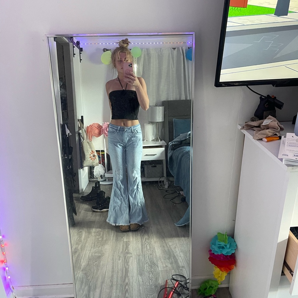 Women's Light Blue Flared Jeans